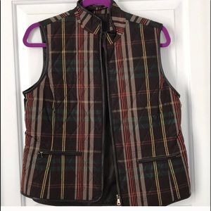 💖Talbots Petite Plaid Quilt Vest, Sz Med Petite